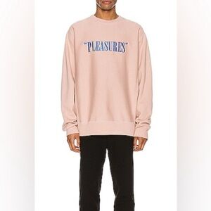 Pleasures Balance Embroidered Premium Crewneck in Dusty Rose Size M